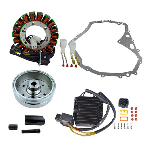 Improved Flywheel + Puller + Stator + Mosfet Regulator + Gasket for Suzuki Eiger 2002-2007