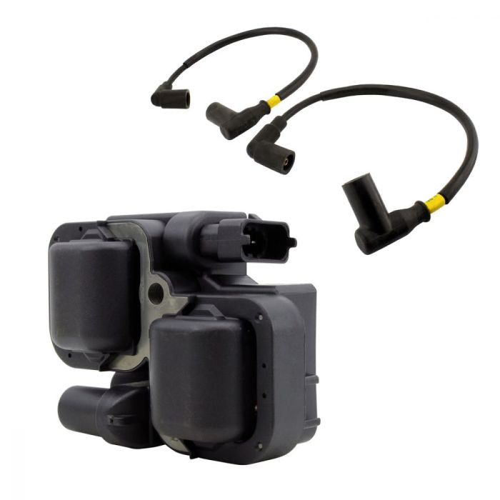 External Ignition Coil + Spark Plug Caps for Ski-Doo Outlander / Renegade / Expedition