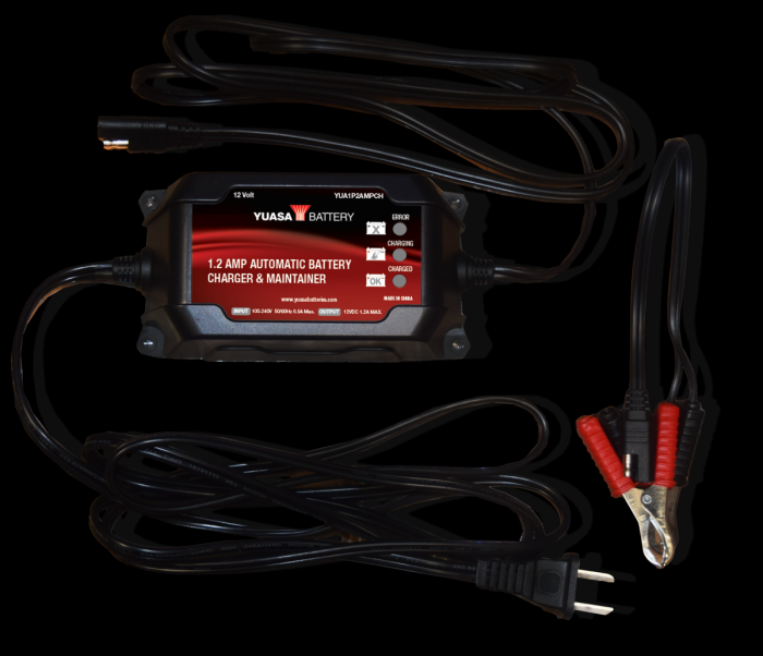Yuasa 1.2 Amp Battery Charger - YUA1P2AMPCH
