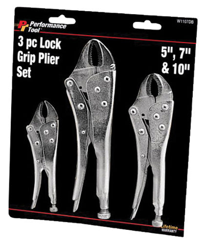 3PC Lock Grip Pliers Set - W1107DB
