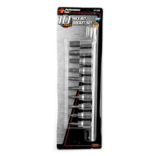 10PC Met Hex Bit Socket Set - W1388