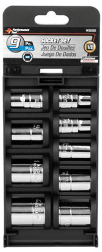 9PC 1/2" Driver Met Socket Set - W32202