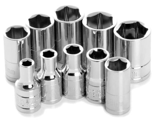10PC 1/4" Driver 6PT Met Socket Set - W36202