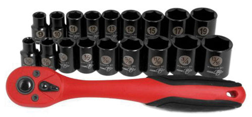 19PC 3/8" Driver Black Socket Set - W38337