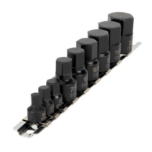 9PC Impact Sae Hex Bit Skt Set - W38963