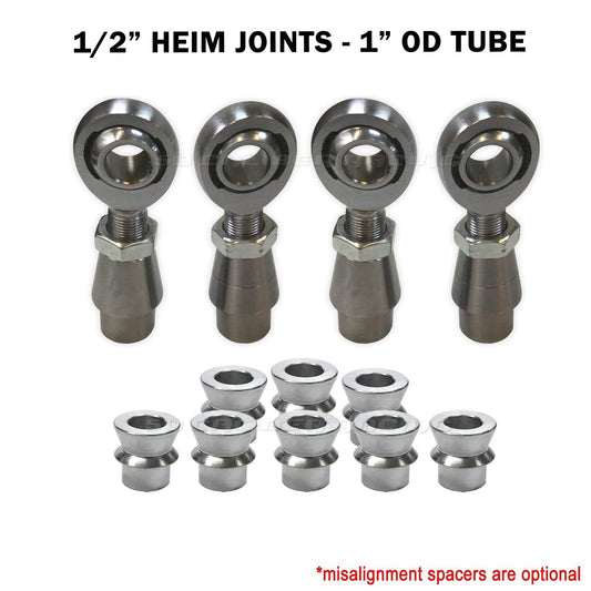 Sway Bar Link Fab Kit - 1/2" Chromoly Heim - 1" OD Tubing