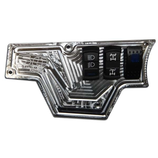 2pc XP 1000 6 Switch Dash Panel w/switches Silver