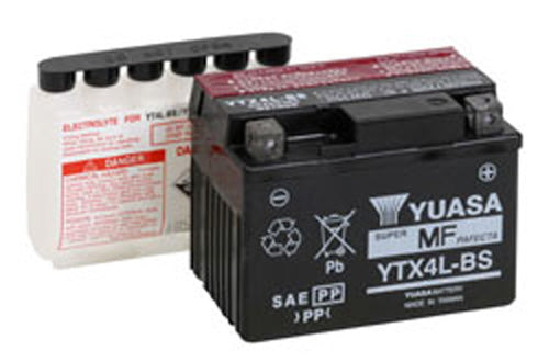 Yuasa YTX4L-BS Maintenance Free 12 Volt Battery - YUAM62X4B