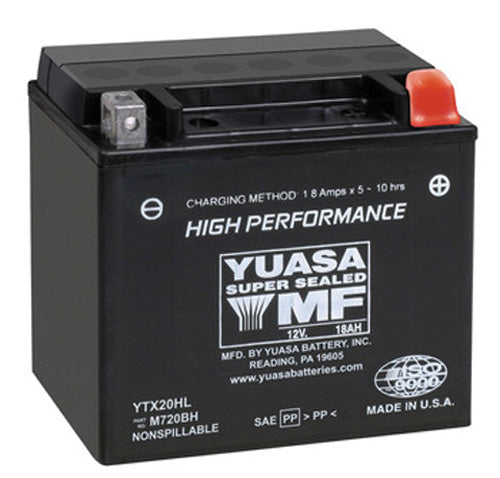 Yuasa YTX20HL Factory Activated Maintenance Free 12 Volt Batt - YUAM720BH