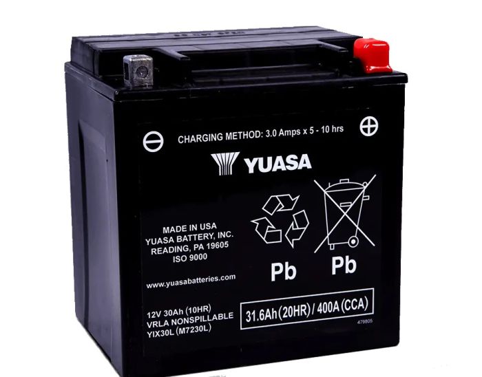 Yuasa YIX30L Factory Activated Maintenance Free 12 Volt Batt - YUAM7230L