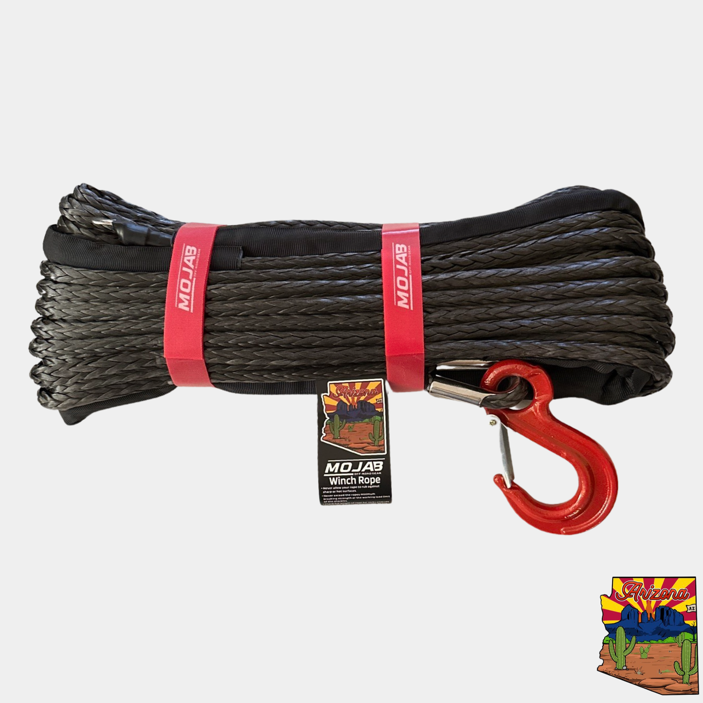 3/8'' x 85' Synthetic Winch Rope with forged winch hook