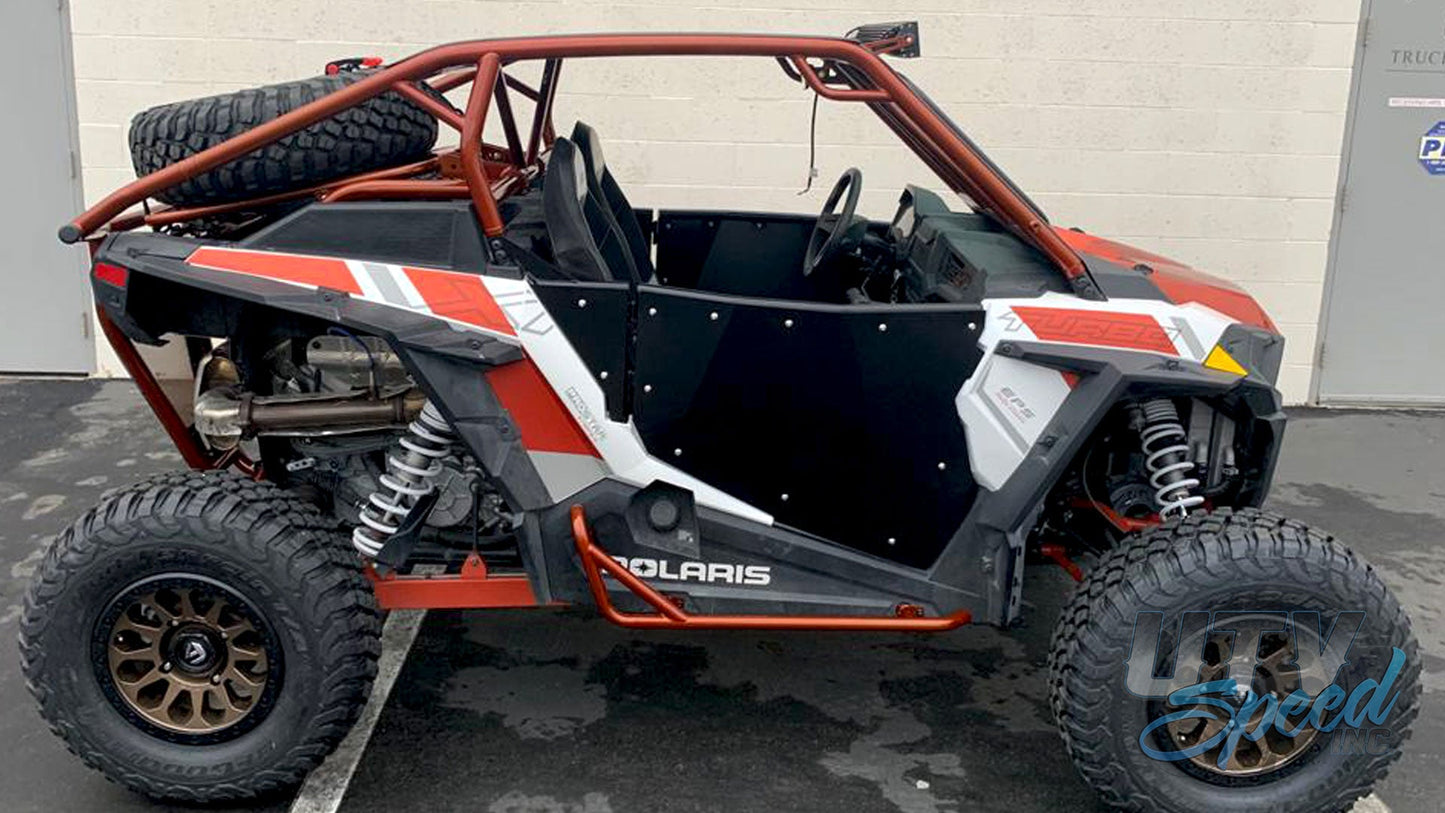 Opening Spare Tire Mount with Shocks for the Polaris RZR 1000 by UTV Speed - UTVSI-OSTMWS-1