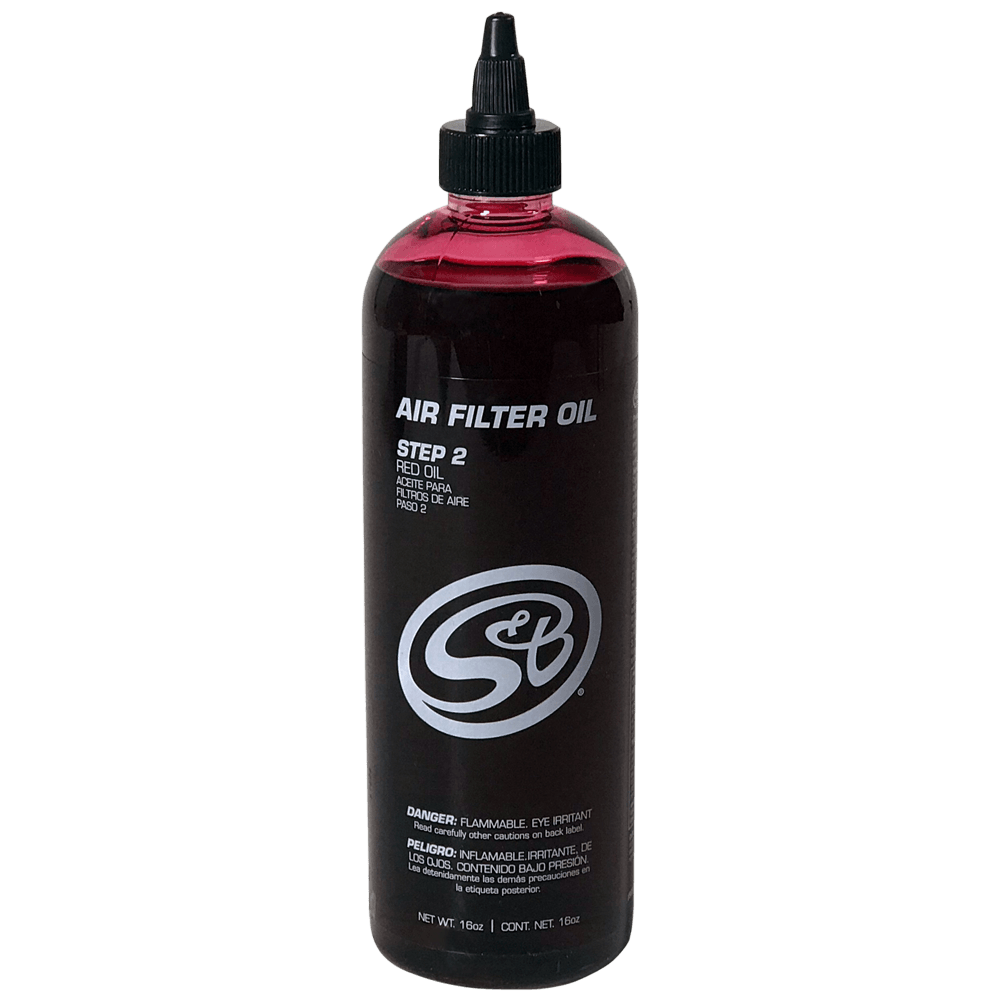 S&B 16 oz. Bottle of Air Filter Oil - Red - S&B
