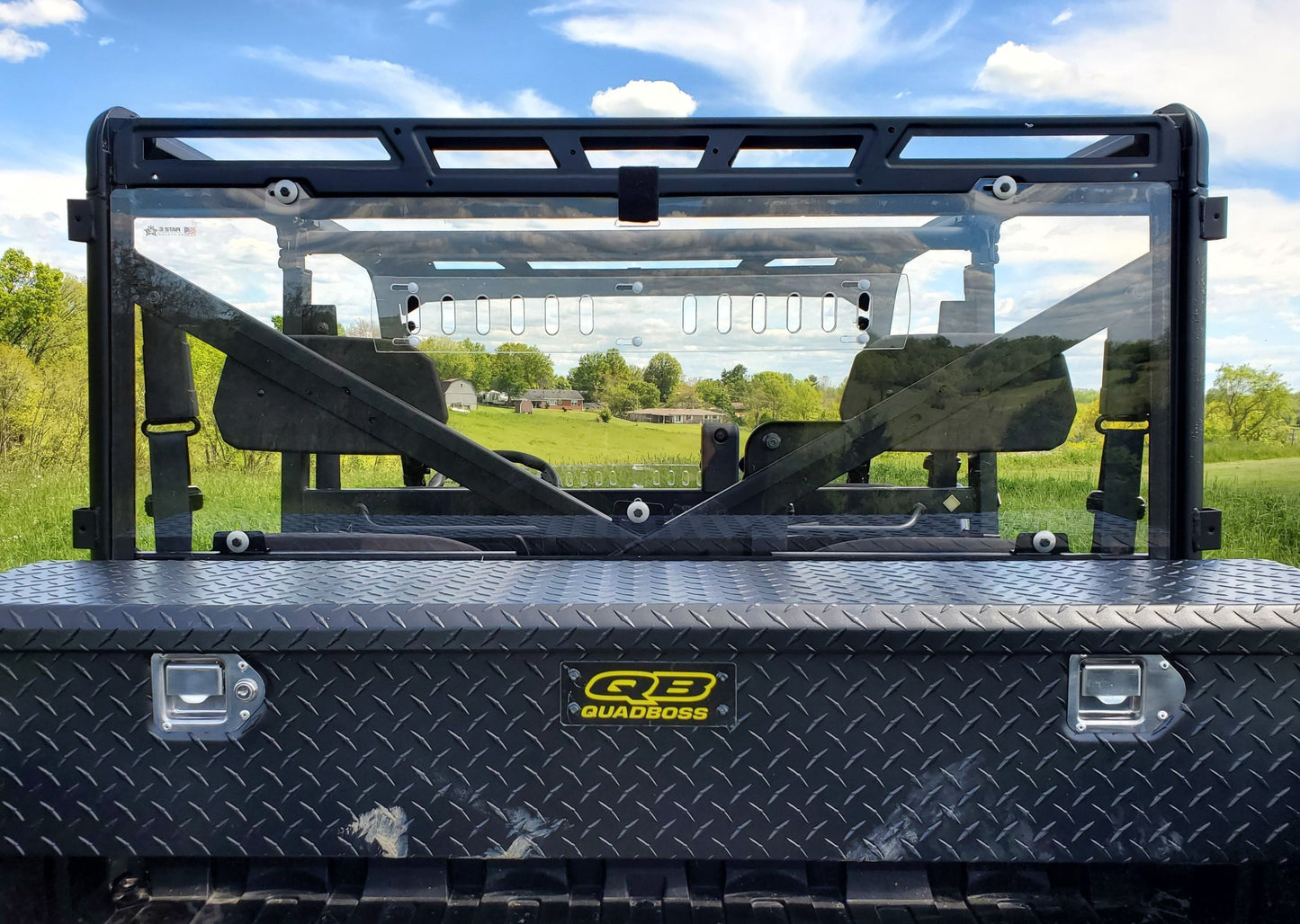 3 Star UTV Polaris Ranger 900/1000 - Lexan Back Panel w/Vent O... - 3 Star UTV