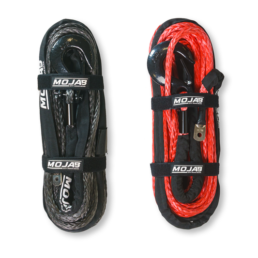 3/8'' x 85' Synthetic Winch Rope with Removeable forged winch hook