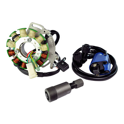 Stator 100 W + External Ignition Coil + Backplate + Flywheel Puller for Yamaha Banshee 1987-1994