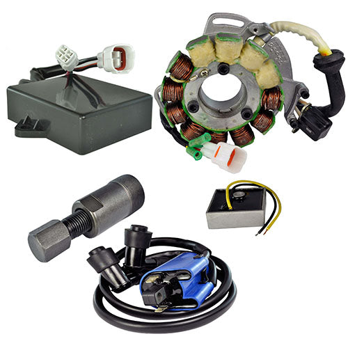 Stator 200 W + AC Regulator + PeakRPM CDI + Ignition Coil + Flywheel Puller for Yamaha Banshee