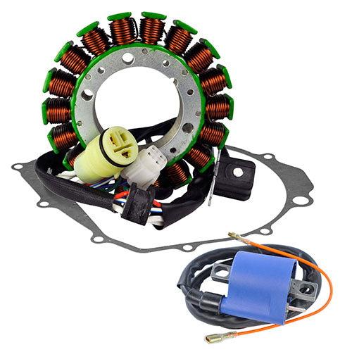 HO Stator + External Ignition Coil + Crankcase Cover Gasket for Yamaha Warrior / Raptor 2002-2013