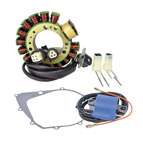 Stator + External Ignition Coil + Crankcase Cover Gasket for Yamaha Warrior / Moto 4 / Big Bear