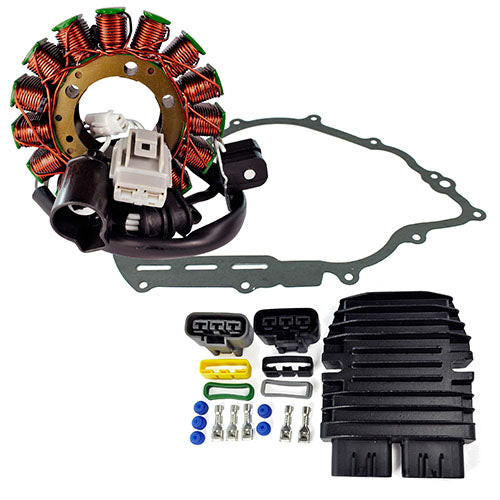Stator + Mosfet Voltage Regulator + Crankcase Gasket for Yamaha Rhino / Viking 1960-2018
