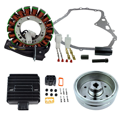 Improved Flywheel + Puller + Stator + Voltage Regulator + Gasket for Suzuki Eiger 2002-2007