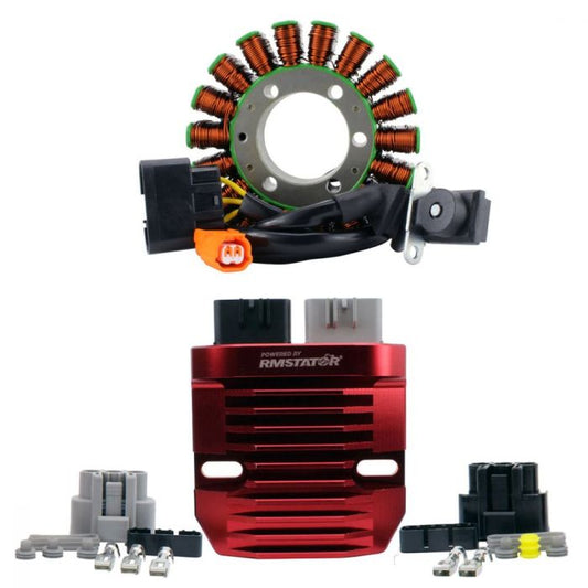 Stator + RMSTATOR Red Machined Aluminum Mosfet Regulator for Honda Rancher 2014-2021