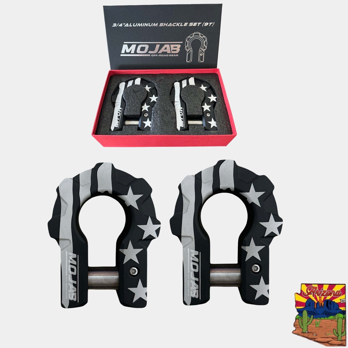 3/4'' Extreme duty Aluminum D-Shackle set (9T) (LIFETIME WARRANTY*)