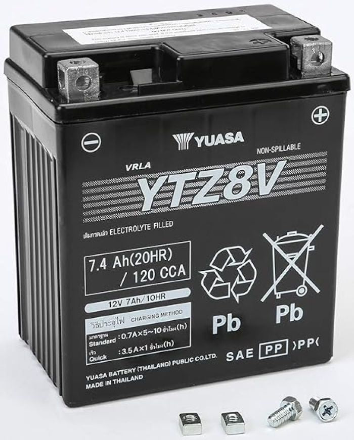 YTZ8V Factory Activated Maintenance Free 12 Volt Battery - YUAM728ZV