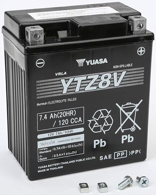 YTZ8V Factory Activated Maintenance Free 12 Volt Battery - YUAM728ZV