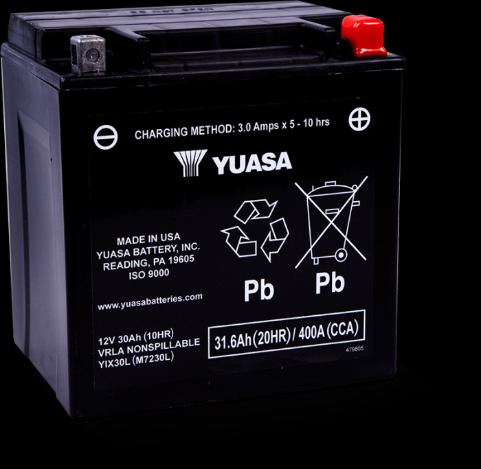 Yuasa YIX30L-PW Factory Activated Maintenance Free 12 Volt Bat - YUAM7230LPW