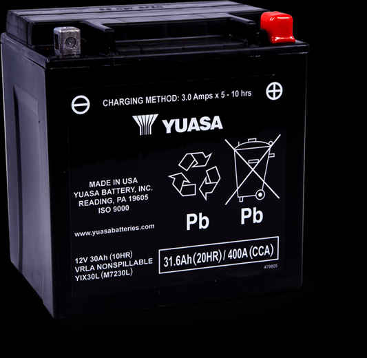 Yuasa YIX30L-PW Factory Activated Maintenance Free 12 Volt Bat - YUAM7230LPW