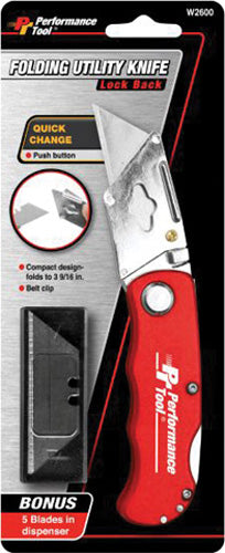 Folding Lb Utility Knife - Red - W2600
