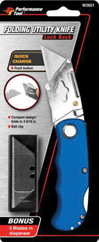 Folding Lb Utility Knife - Blue - W2601
