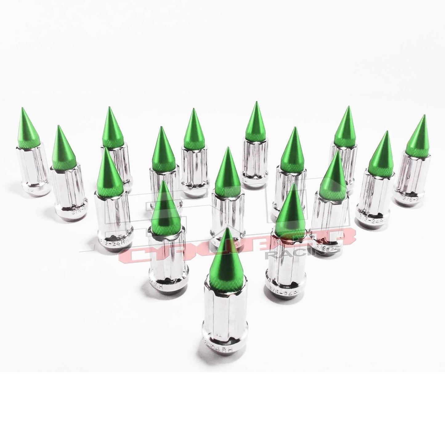 12 x 1.5 mm Chrome Spiked Lug Nuts Anodized - 16 Pack