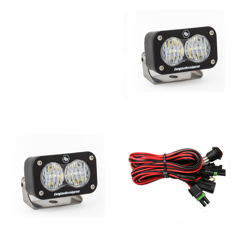 S2 Sport Black LED Auxiliary Light Pod Pair - Universal