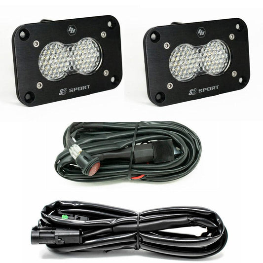 Baja Designs S2 Sport - Pair, LED, Flush Mount, Backup Kit | Universal
