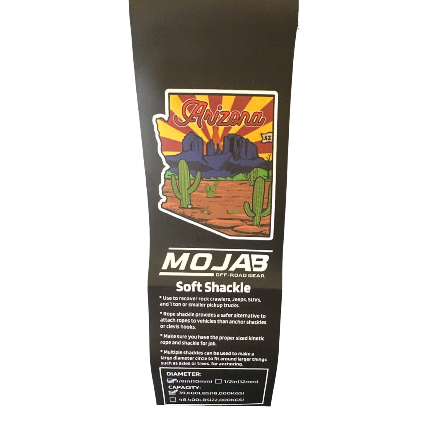 Soft Shackle 3/8'' x 22” with sleeve and bag (Set of 2 Shackles) (Lifetime Warranty)