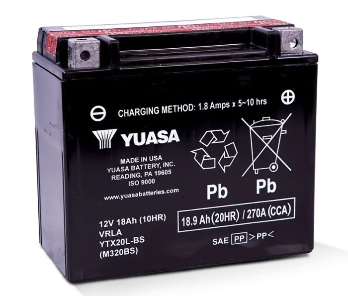 Yuasa YTX20L-BS Maintenance Free 12 Volt Battery - YUAM320BS