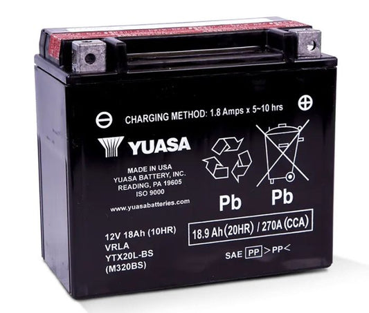 Yuasa YTX20L-BS Maintenance Free 12 Volt Battery - YUAM320BS