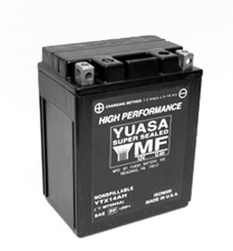 Yuasa YTX14AH Factory Activated Maintenance Free 12 Volt Batt. - YUAM72H4A