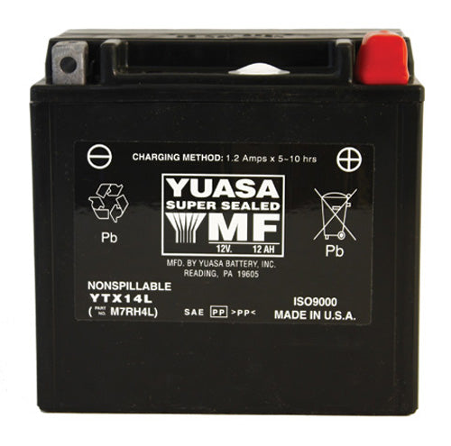 Yuasa Ytx14l Factory Activated Maintenance Free 12 Volt Batt - YUAM7RH4L