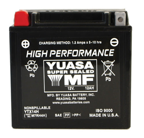 Yuasa YTX14H Factory Activated Maintenance Free 12 Volt Bat - YUAM7RH4H
