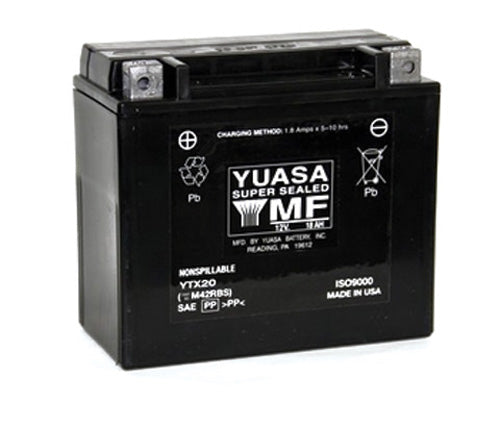 Yuasa YTX20 Factory Activated Maintenance Free 12 Volt Battery - YUAM42RBS