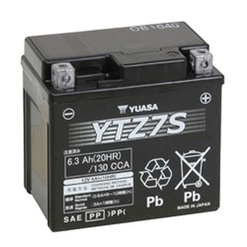Yuasa YTZ7S Factory Activated Maintenance Free 12 Volt Battery - YUAM727ZS