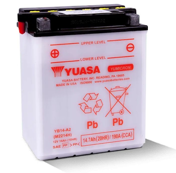 Yuasa YB14-A2 YUMICRON-12 Volt Battery - YUAM2214HIND