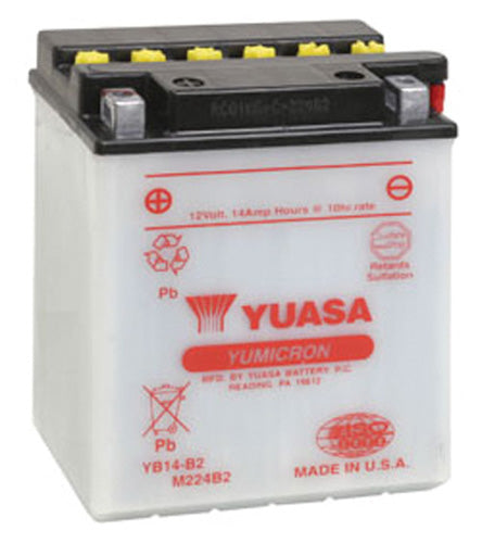 Yuasa YB14-B2 YUMICRON-12 Volt Battery - YUAM224B2IND