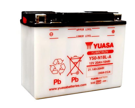 Yuasa Y50-N18L-A YUMICRON-12 Volt Battery - YUAM2218YTWN