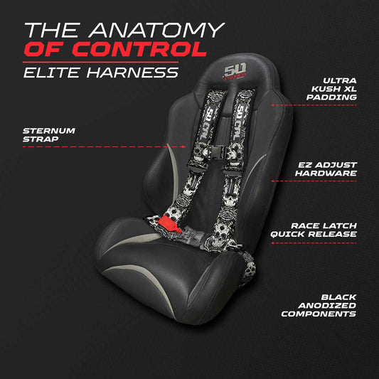 2" & 3" 4pt & 5pt Elite Series Race Latch "EZ" Adjust Harness