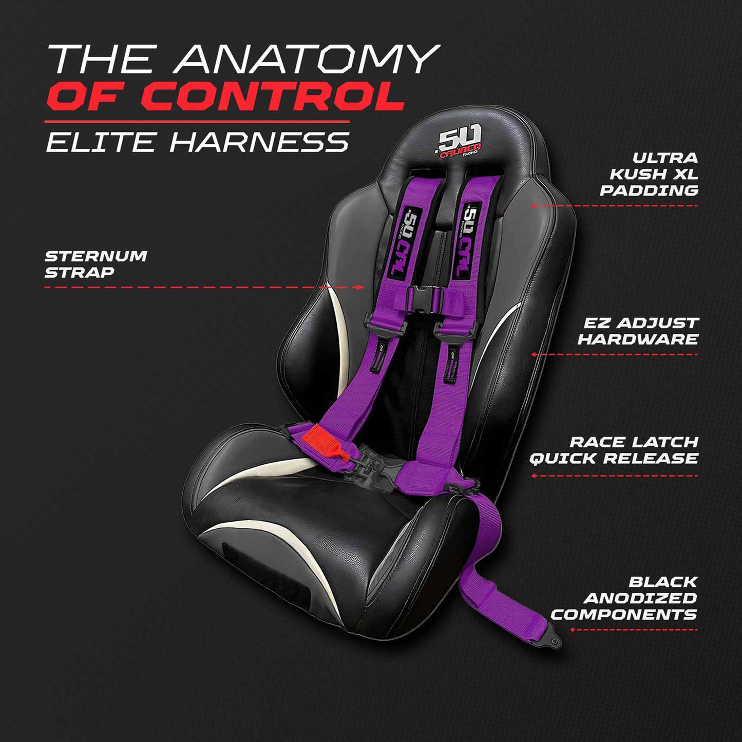 2" & 3" 4pt & 5pt Elite Series Race Latch "EZ" Adjust Harness