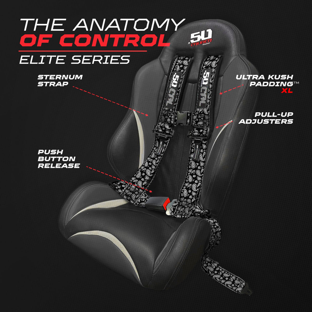 Elite Series 2" & 3" 4 point Harness with push button release